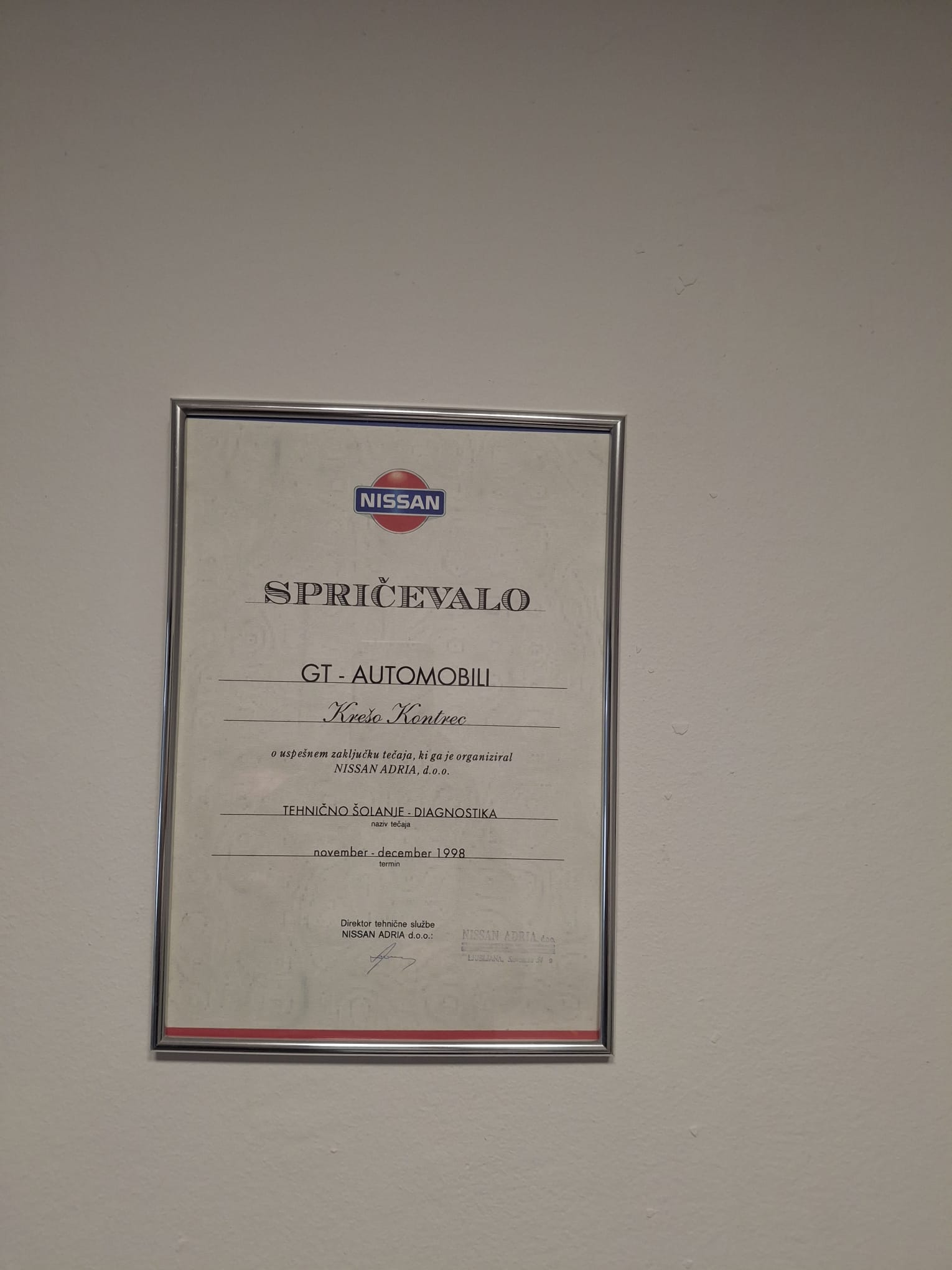 Nissan tehničko školovanje dijagnostika 1998